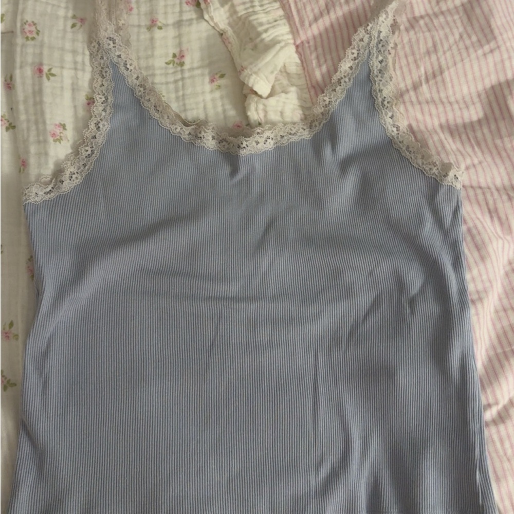 Brandy melville inspired light blue top